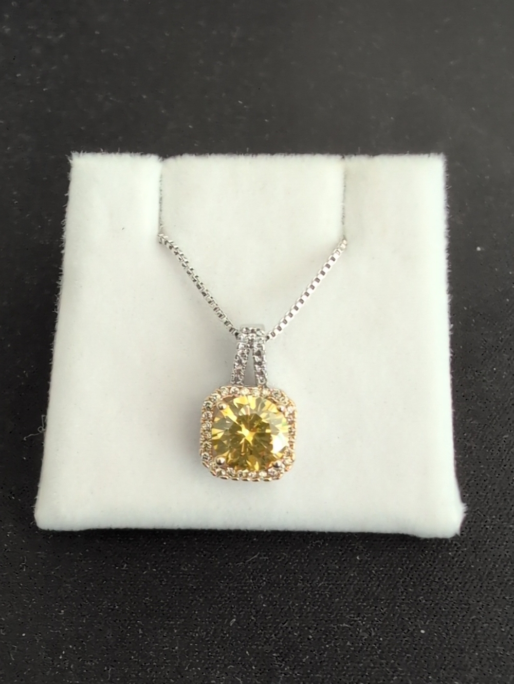 Yellow Halo Pendant Necklace